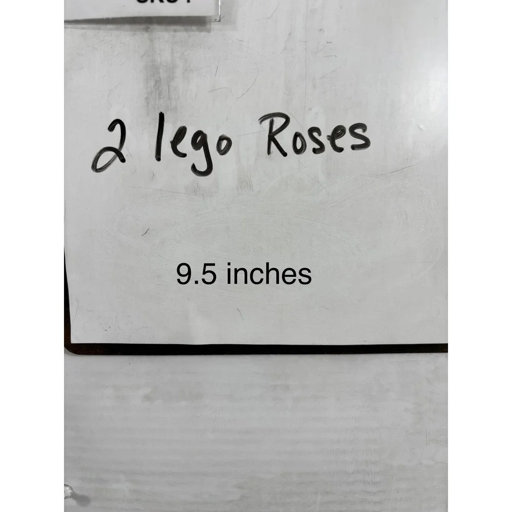 2 Lego Red‎ Roses Flower Building Blocks STEM Toy Display Decor 9.5 in